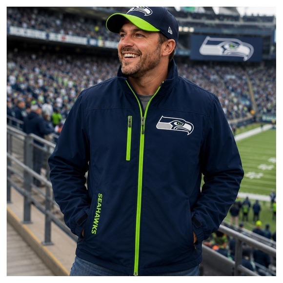 G-III Other - Seattle Seahawks Super Bowl Era Jacket Lg NFL G-III Fleece Lined Navy Green